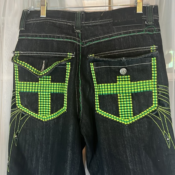 ablanche baggy Skater Y2K Embroidered jeans Men’s Size 34” Inseam 28” and 16W - Picture 1 of 12